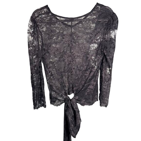 Dark Romantic Fairy Goth Lace Long Sleeve V-Neck Gothic Coquette Y2K Top S/M - Picture 2 of 9